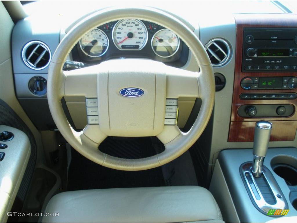 2005 F150 Lariat SuperCrew - Dark Toreador Red Metallic / Tan photo #18