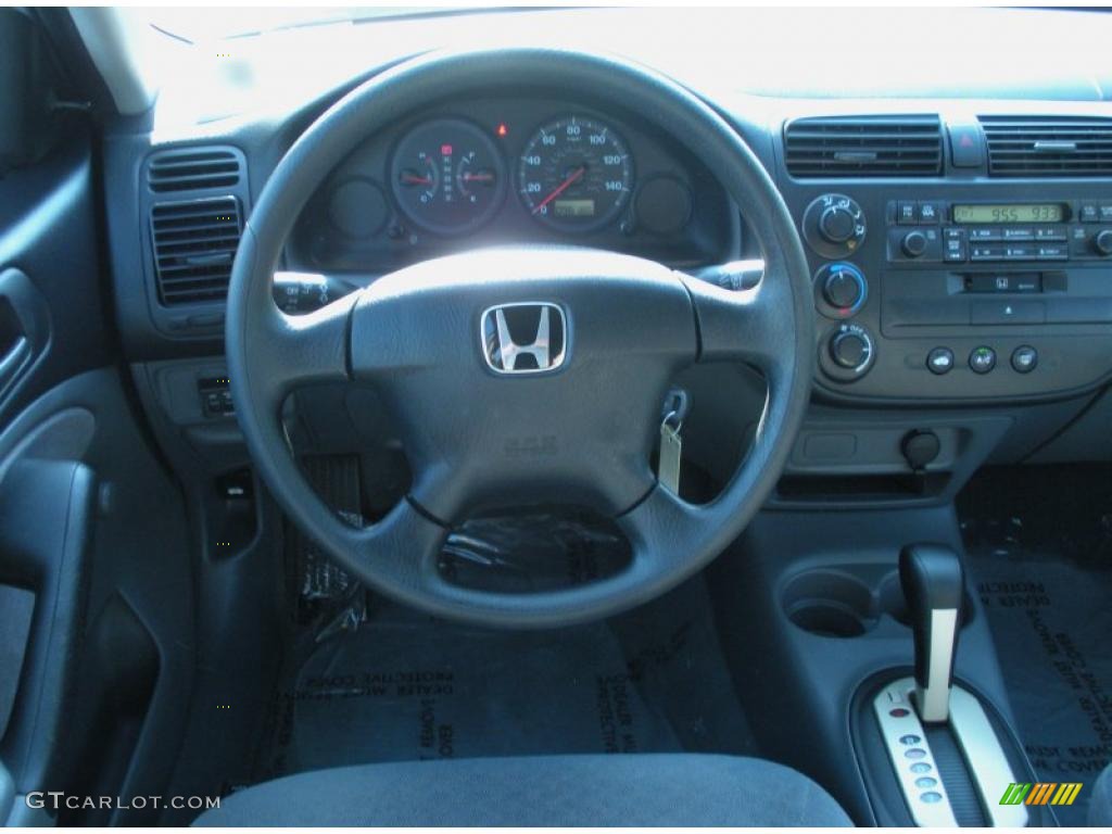 2001 Honda Civic DX Sedan Gray Steering Wheel Photo #48284572