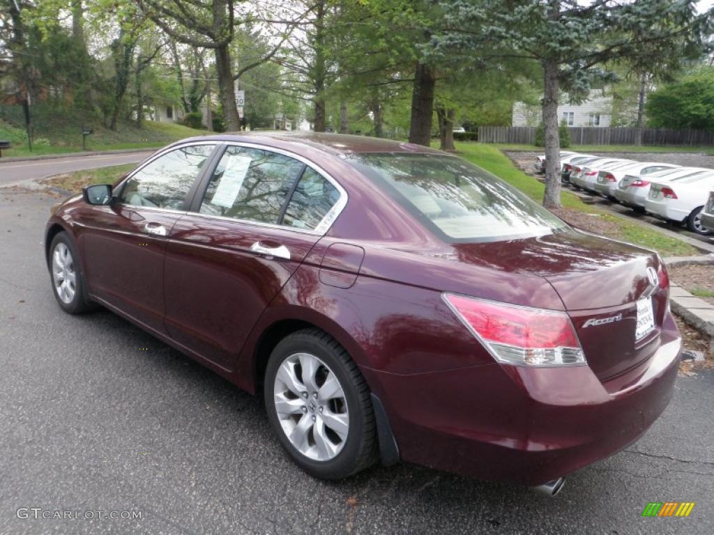 2008 Accord EX-L V6 Sedan - Basque Red Pearl / Ivory photo #4