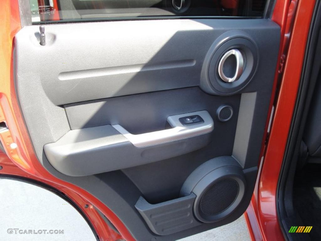 2008 Dodge Nitro R/T Dark Slate Gray/Orange Door Panel Photo #48289804