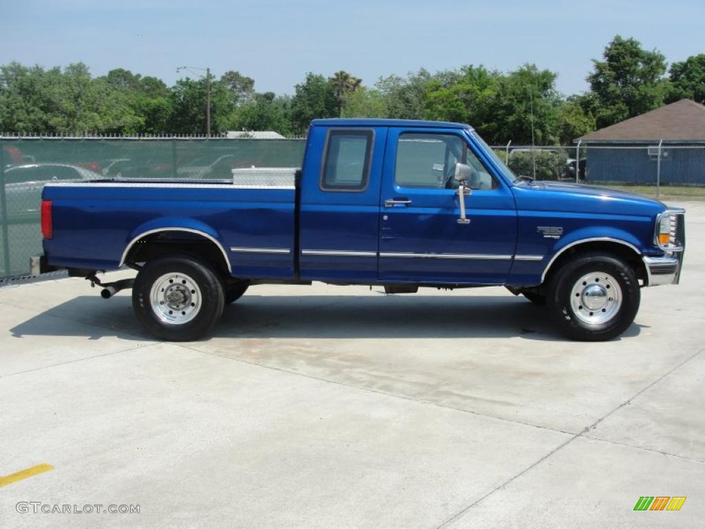 Royal Blue Metallic 1997 Ford F250 XLT Extended Cab Exterior Photo #48290728