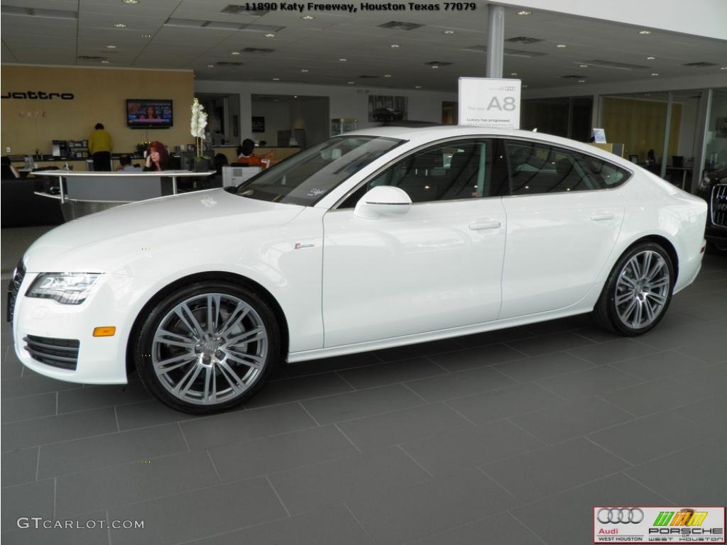 2012 A7 3.0T quattro Premium - Ibis White / Black photo #2