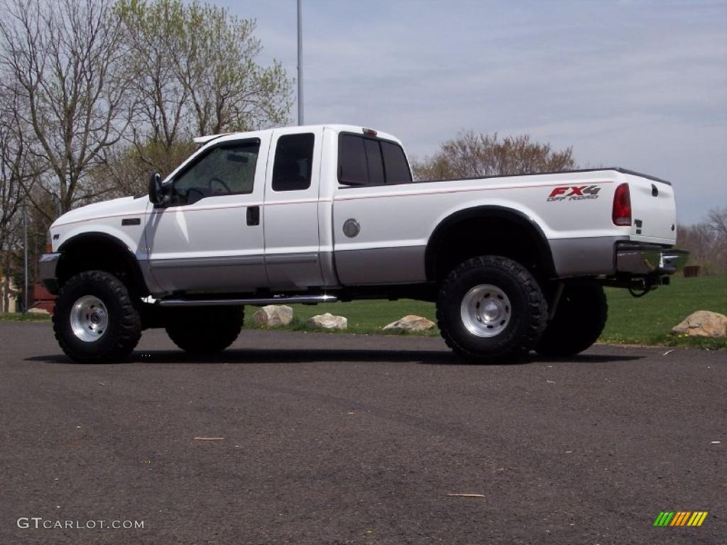 2002 F250 Super Duty XLT SuperCab 4x4 - Oxford White / Medium Flint photo #4