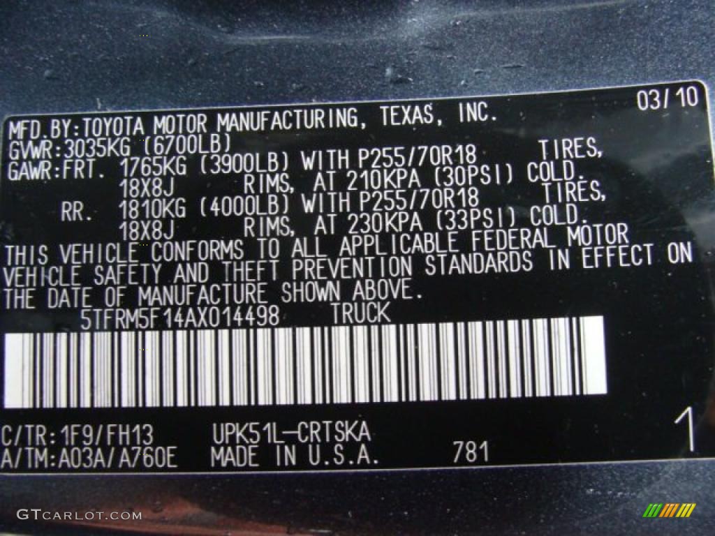 2010 Tundra Double Cab - Slate Gray Metallic / Graphite Gray photo #15