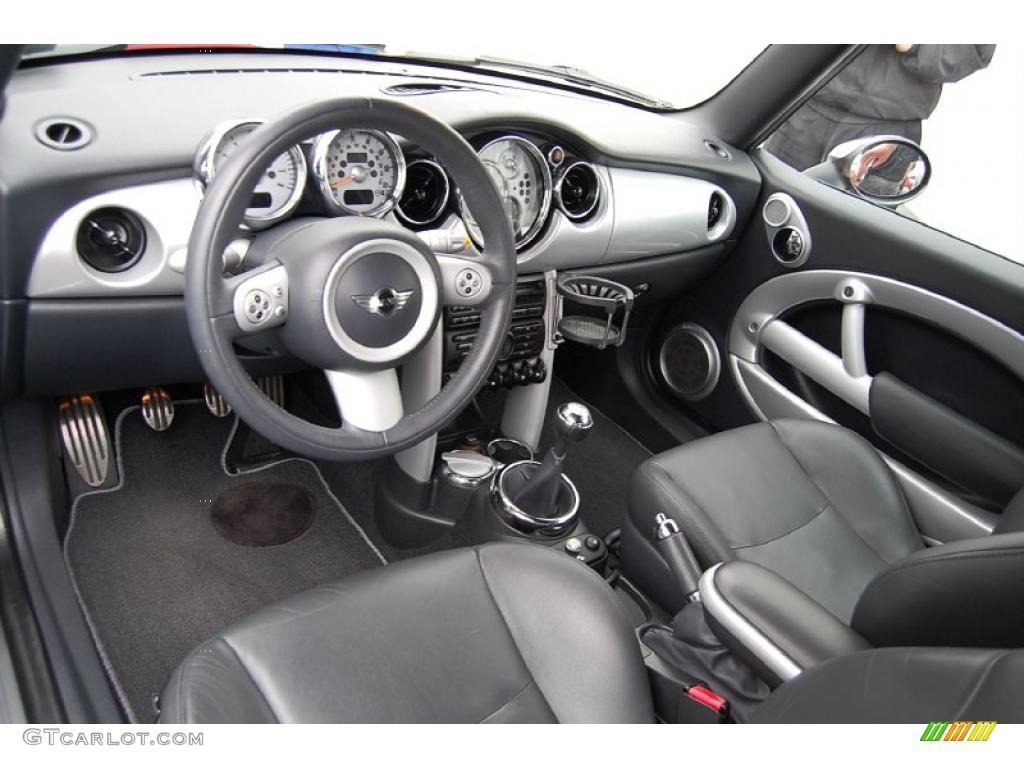Panther Black Interior 2005 Mini Cooper S Convertible Photo #48296203