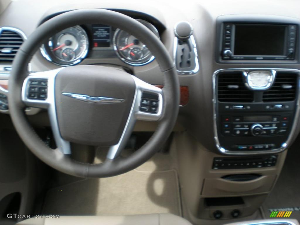 2011 Chrysler Town & Country Touring - L Dark Frost Beige/Medium Frost Beige Steering Wheel Photo #48296551