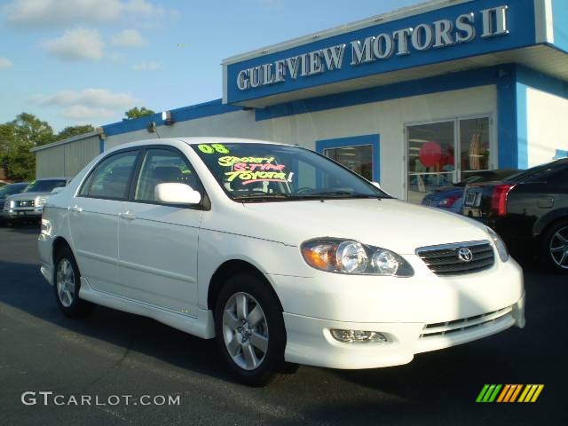 2008 Corolla S - Super White / Dark Charcoal photo #1