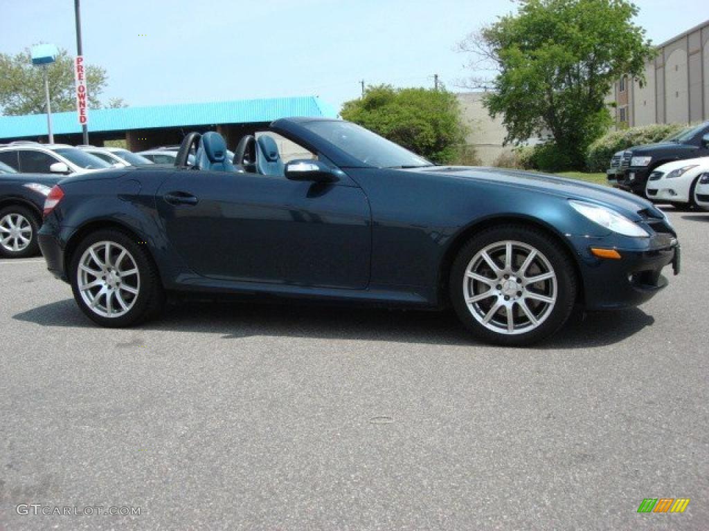 2005 SLK 350 Roadster - Caspian Blue Metallic / Blue photo #2