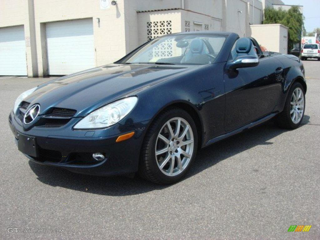 2005 SLK 350 Roadster - Caspian Blue Metallic / Blue photo #7