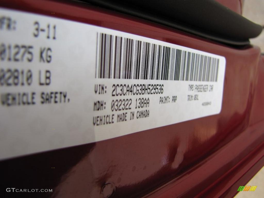 2011 300 Color Code PRP for Deep Cherry Red Crystal Pearl Photo #48301657