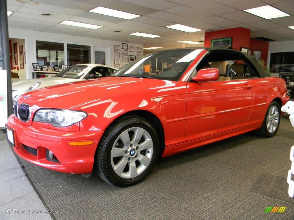 2005 3 Series 325i Convertible - Electric Red / Natural Brown photo #1