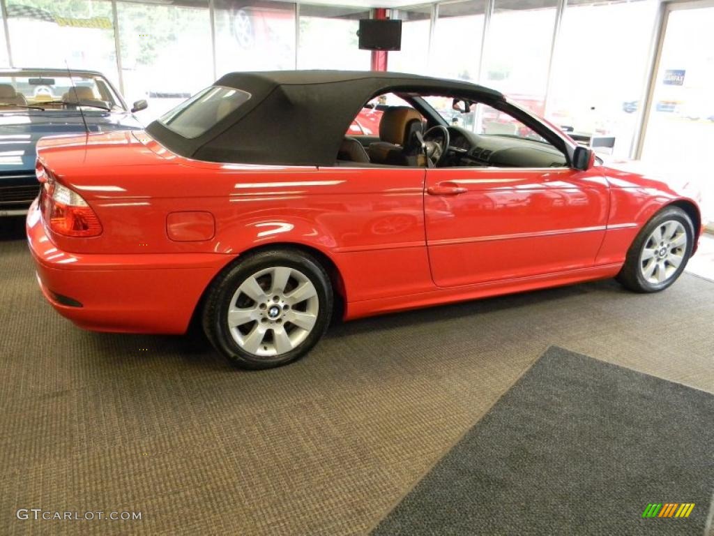 2005 3 Series 325i Convertible - Electric Red / Natural Brown photo #8