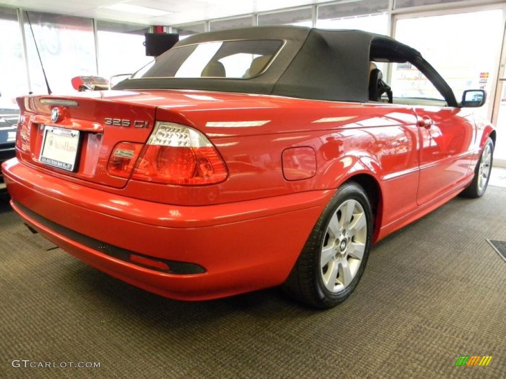2005 3 Series 325i Convertible - Electric Red / Natural Brown photo #9