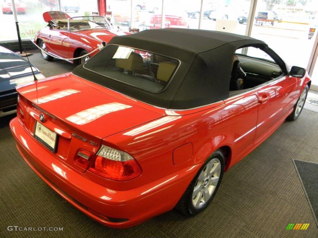 2005 3 Series 325i Convertible - Electric Red / Natural Brown photo #10