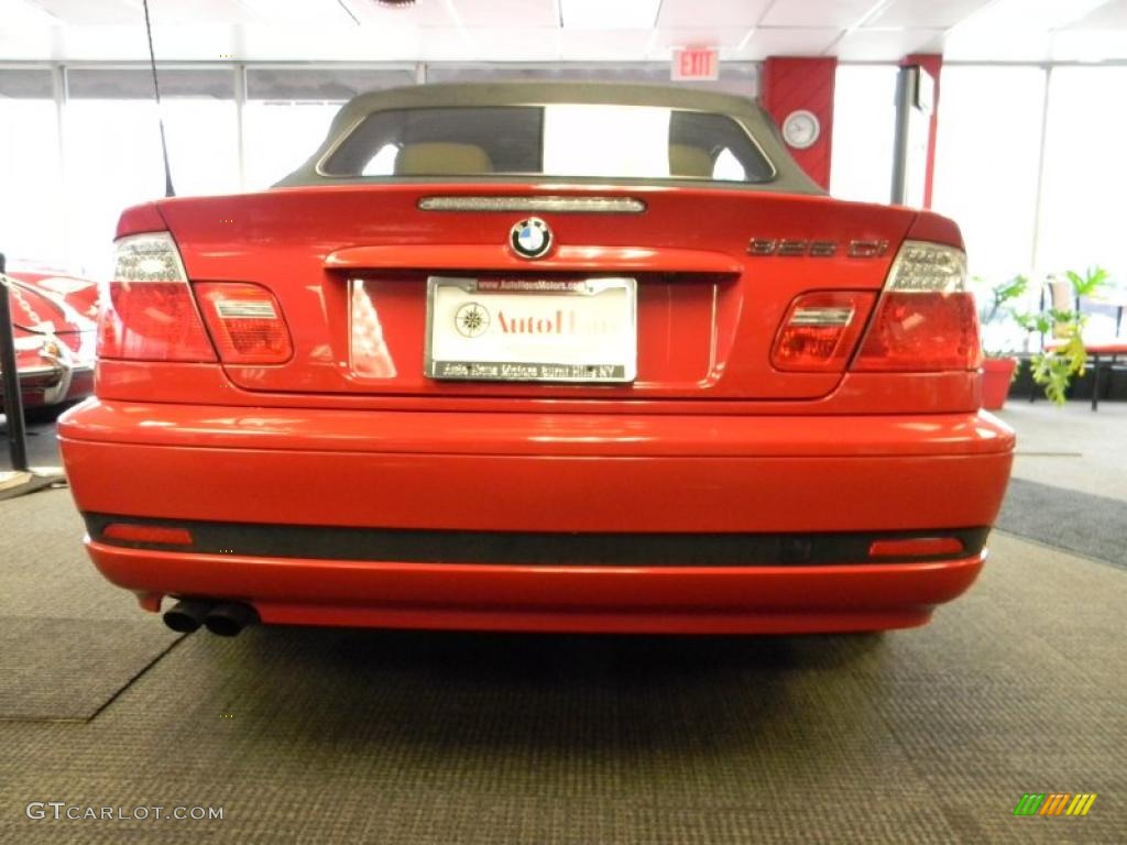 2005 3 Series 325i Convertible - Electric Red / Natural Brown photo #12