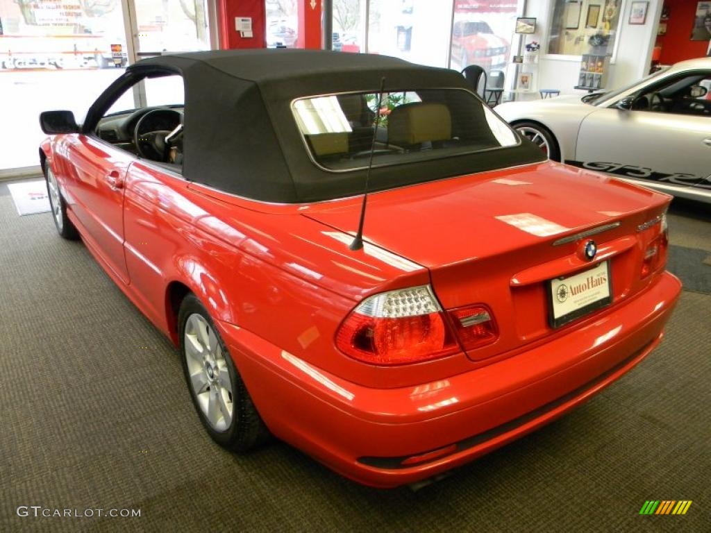 2005 3 Series 325i Convertible - Electric Red / Natural Brown photo #13