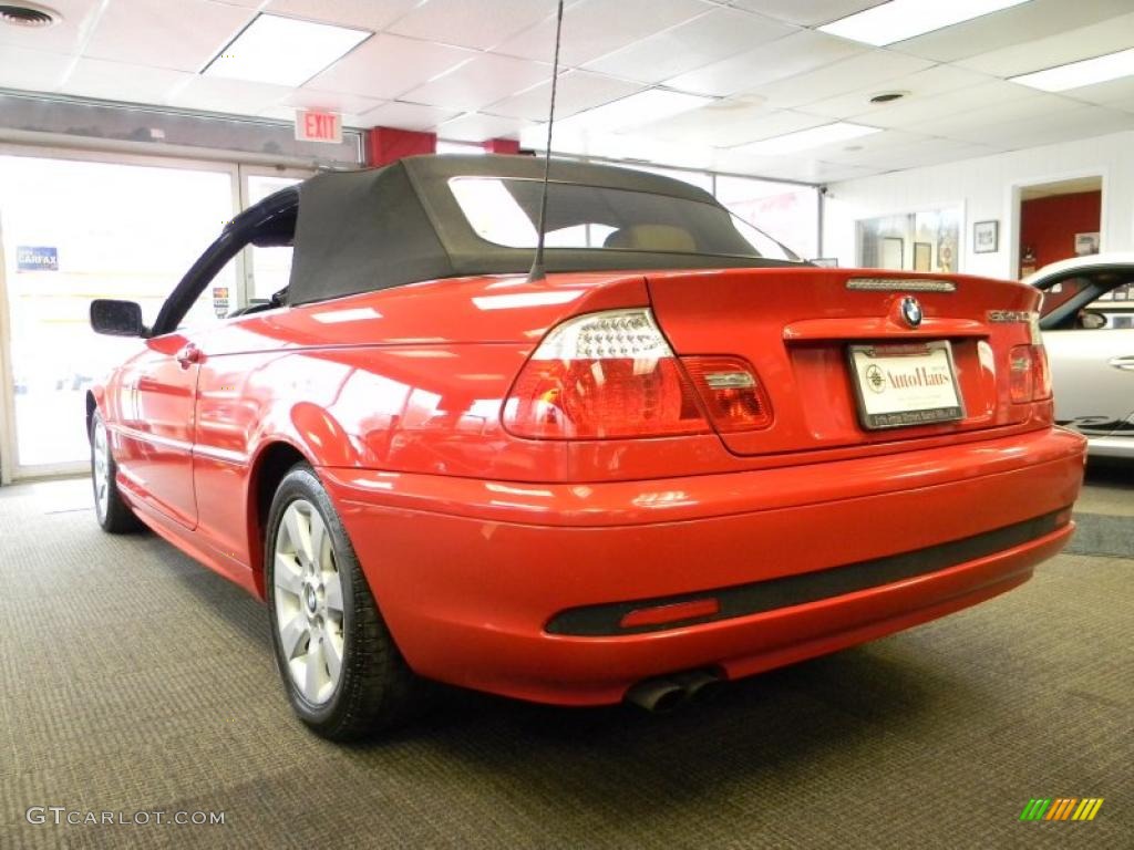 2005 3 Series 325i Convertible - Electric Red / Natural Brown photo #14