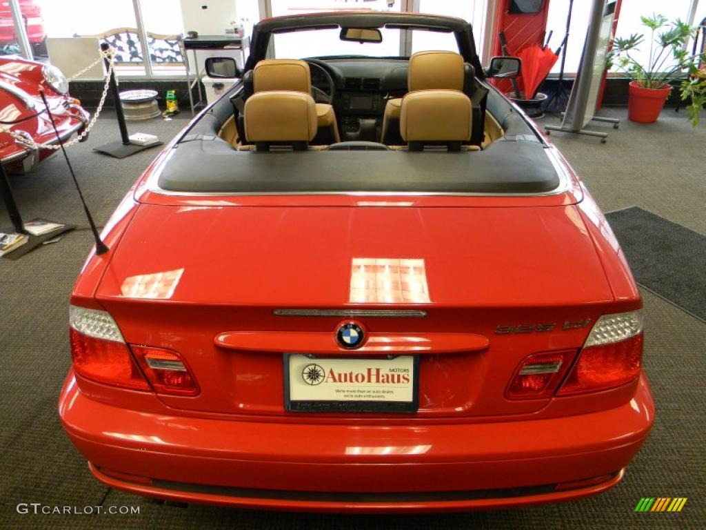 2005 3 Series 325i Convertible - Electric Red / Natural Brown photo #21
