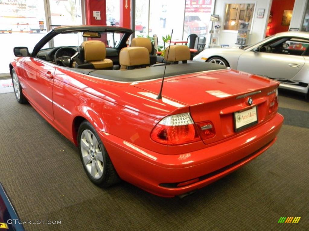 2005 3 Series 325i Convertible - Electric Red / Natural Brown photo #23