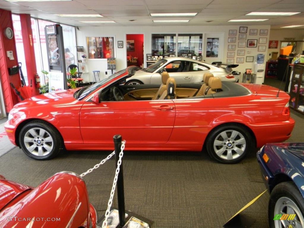 2005 3 Series 325i Convertible - Electric Red / Natural Brown photo #24