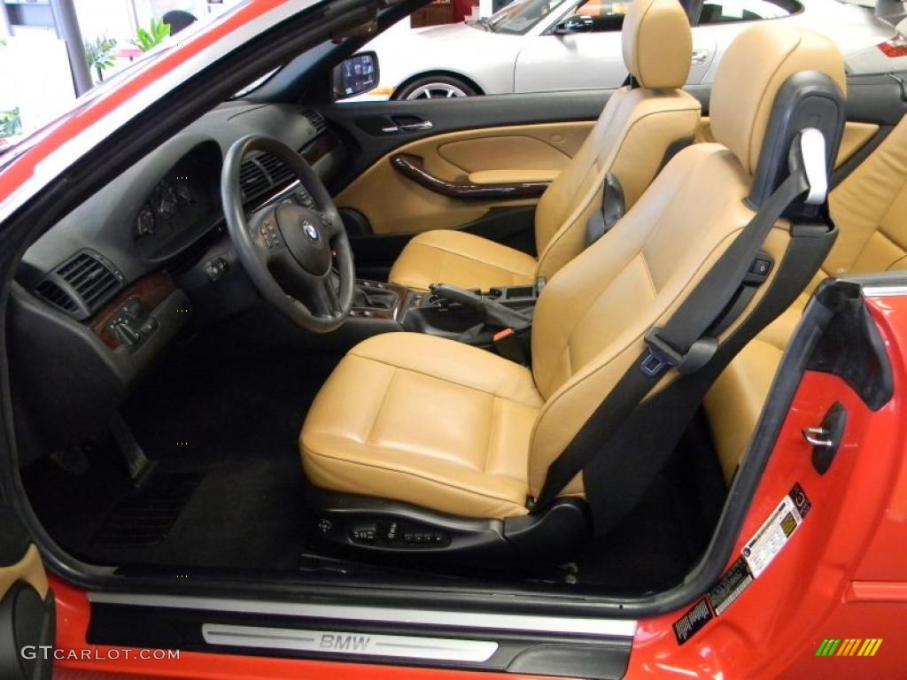 2005 3 Series 325i Convertible - Electric Red / Natural Brown photo #28