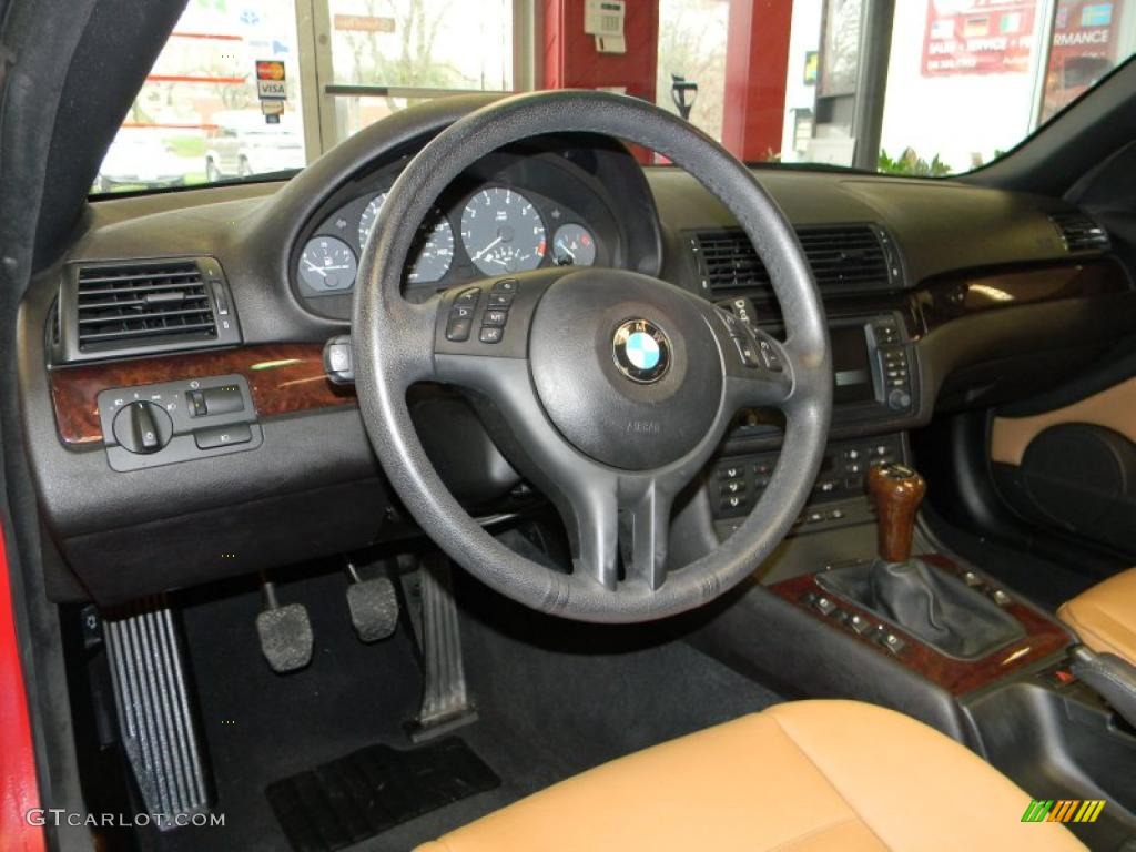 2005 3 Series 325i Convertible - Electric Red / Natural Brown photo #30