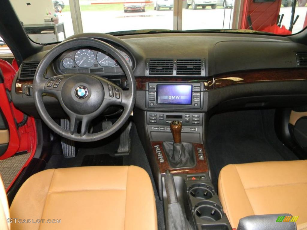 2005 3 Series 325i Convertible - Electric Red / Natural Brown photo #33
