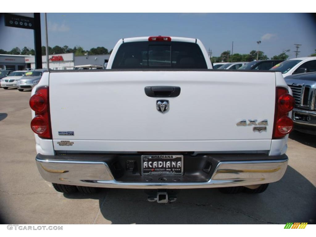 2009 Ram 3500 Laramie Quad Cab 4x4 Dually - Bright White / Khaki photo #4