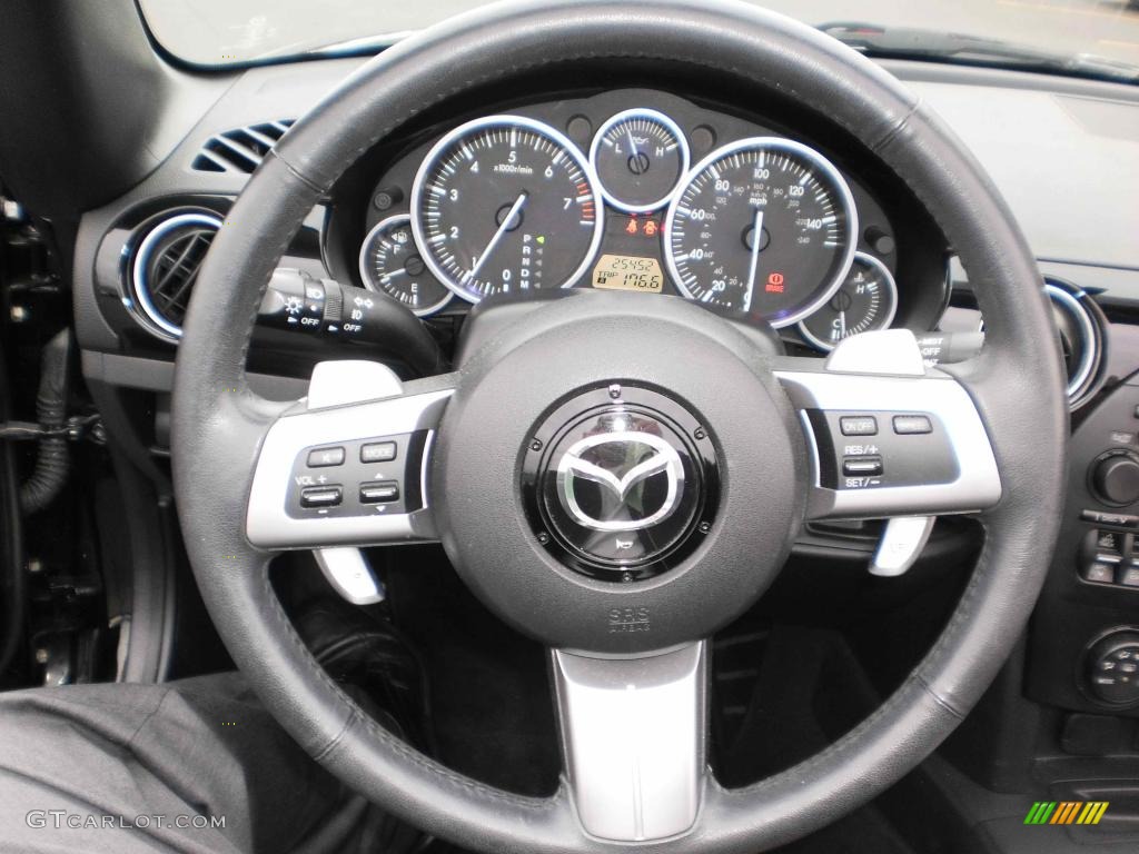 2008 Mazda MX-5 Miata Grand Touring Hardtop Roadster Tan Steering Wheel Photo #48308605
