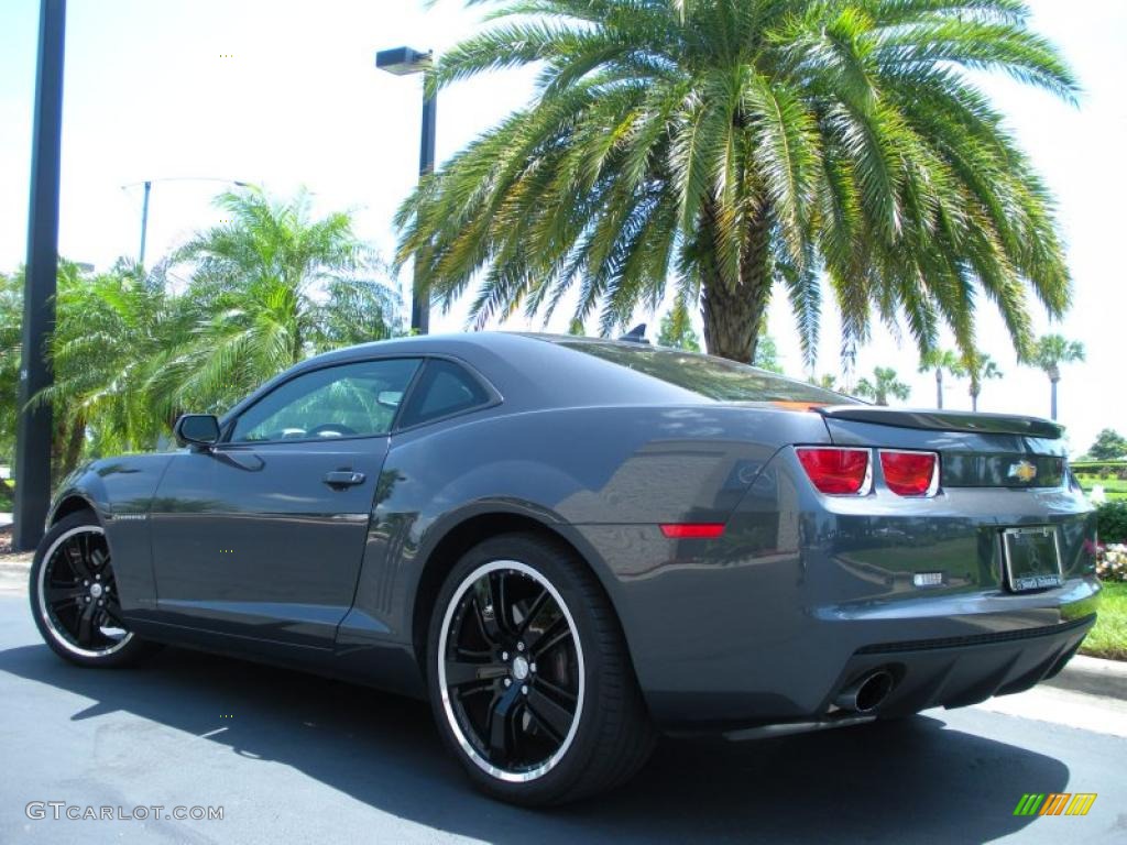 2010 Camaro SS Coupe - Cyber Gray Metallic / Black/Inferno Orange photo #8