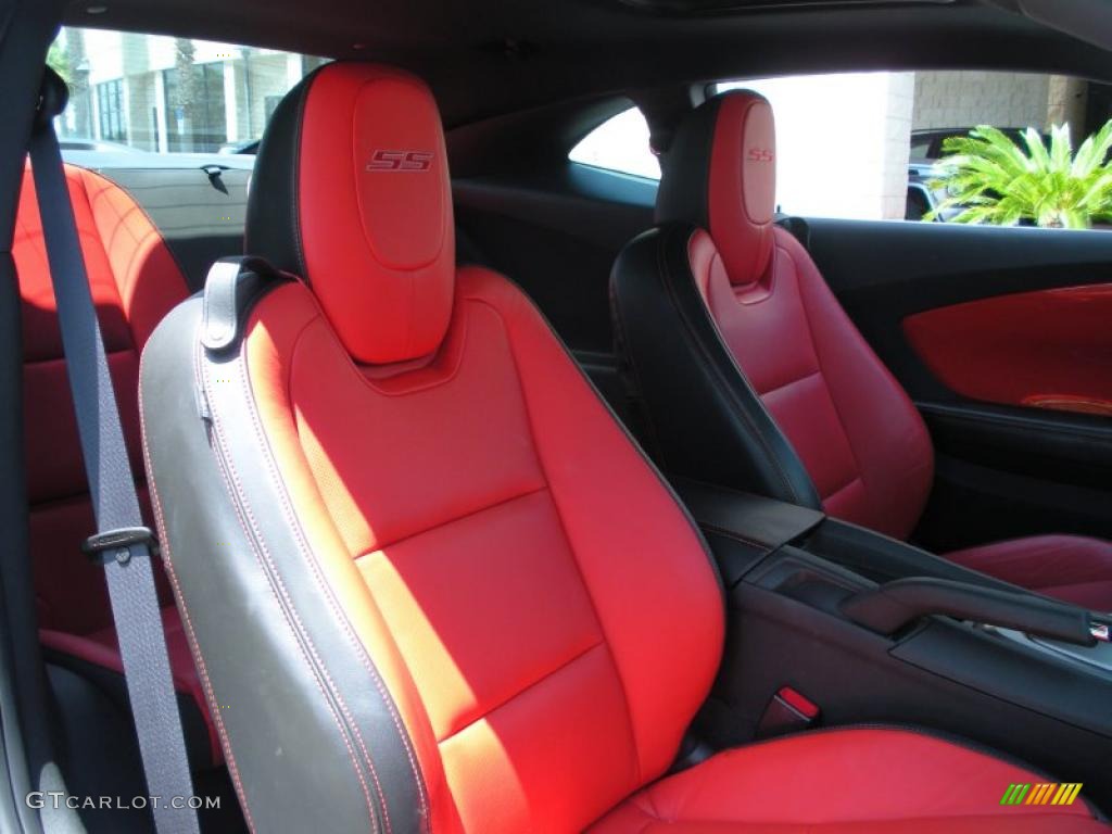 2010 Camaro SS Coupe - Cyber Gray Metallic / Black/Inferno Orange photo #16