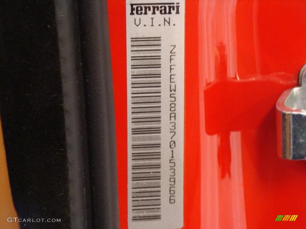2007 Ferrari F430 Coupe Info Tag Photo #48310669