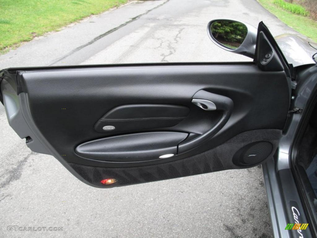 2002 Porsche 911 Carrera Cabriolet Black Door Panel Photo #48312958