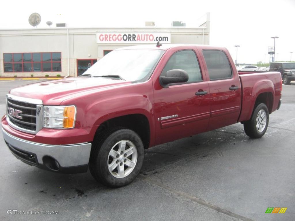 2007 Sierra 1500 SLE Crew Cab - Sport Dark Red Metallic / Dark Titanium/Light Titanium photo #1