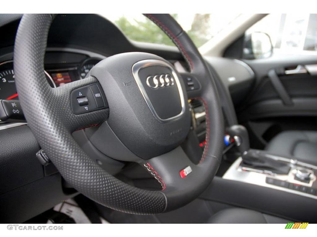 2008 Audi Q7 4.2 Premium quattro Black Steering Wheel Photo #48316774