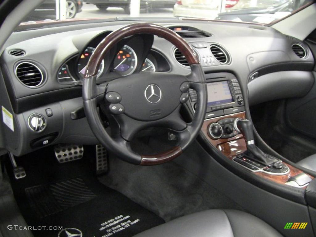 2006 Mercedes-Benz SL 500 Roadster Charcoal Steering Wheel Photo #48317053
