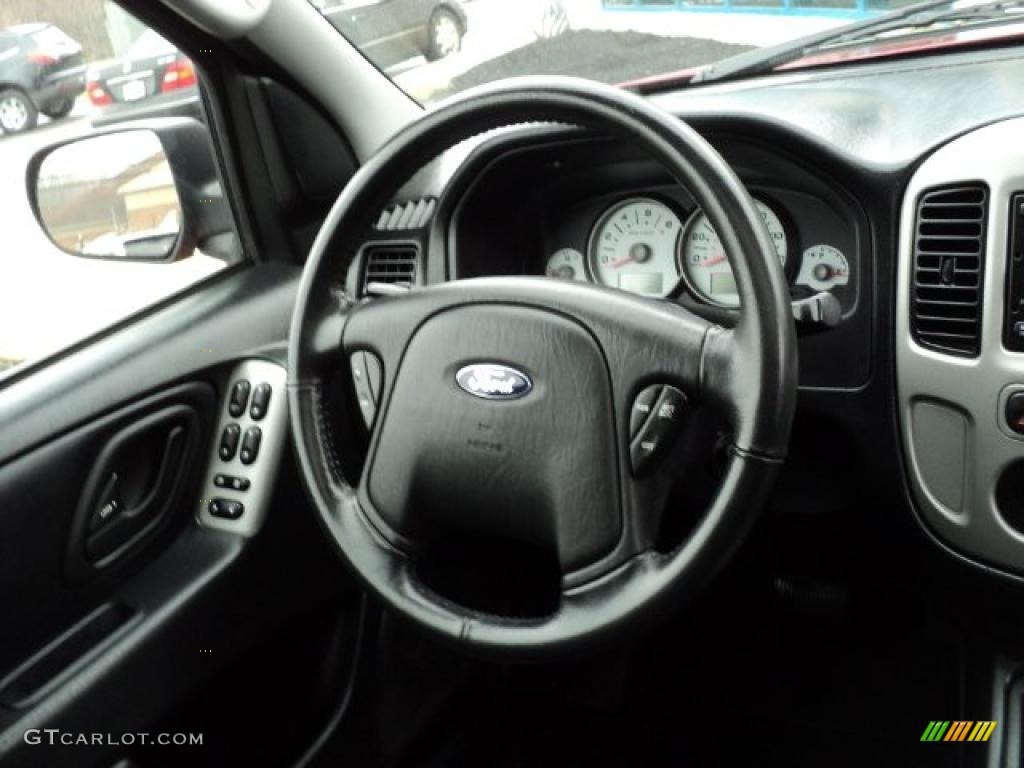 2006 Ford Escape Limited Ebony Black Steering Wheel Photo #48321077