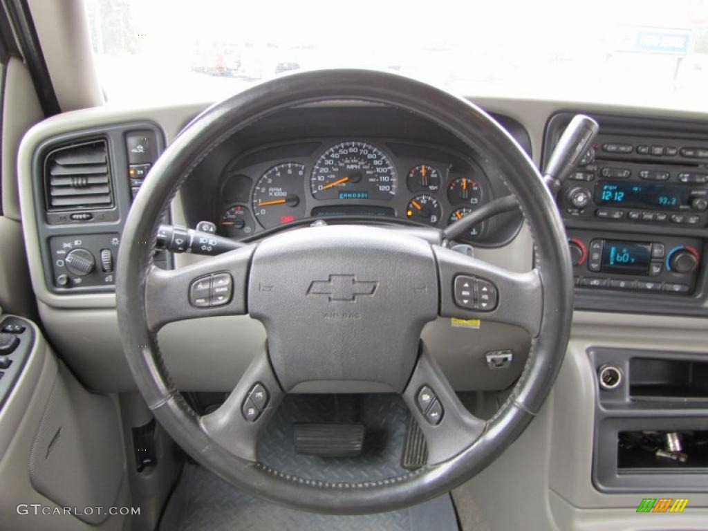 2004 Chevrolet Silverado 2500HD LT Crew Cab 4x4 Tan Steering Wheel Photo #48321746