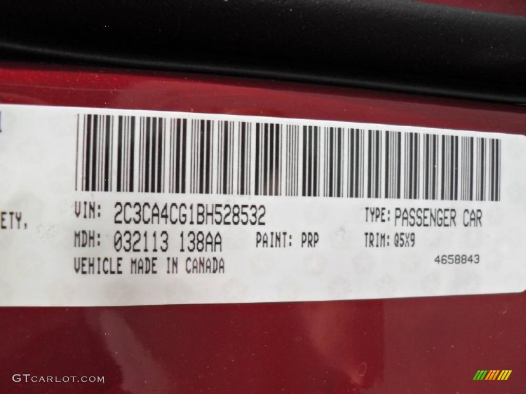 2011 300 Color Code PRP for Deep Cherry Red Crystal Pearl Photo #48325577