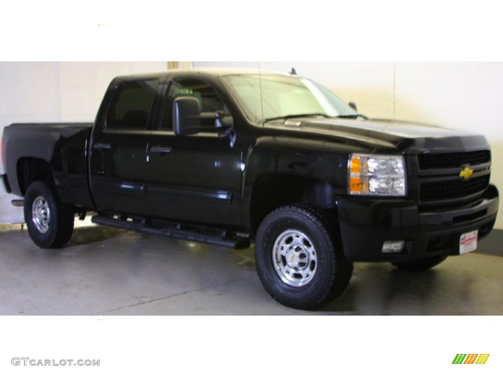 2009 Silverado 2500HD Work Truck Crew Cab 4x4 - Black / Ebony photo #1