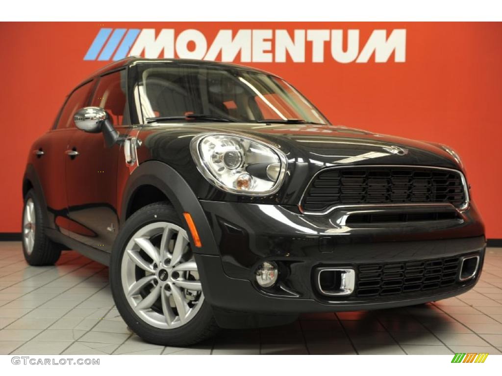 2011 Cooper S Countryman All4 AWD - Absolute Black / Pure Red Leather/Cloth photo #1