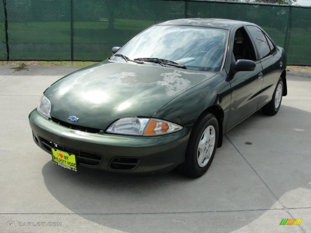 2000 Cavalier Sedan - Dark Colorado Green Metallic / Graphite photo #7