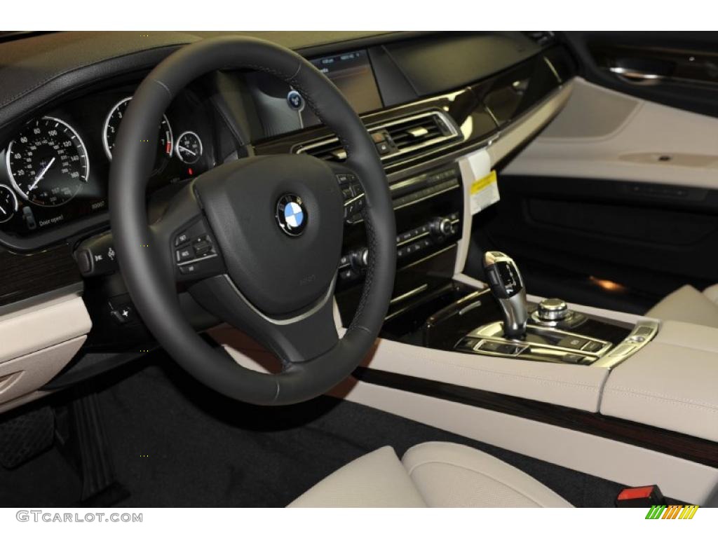 Oyster/Black Interior 2012 BMW 7 Series 740Li Sedan Photo #48330253