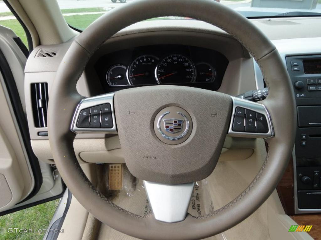 2008 Cadillac STS 4 V6 AWD Cashmere Steering Wheel Photo #48330382