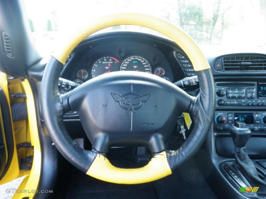 2002 Corvette Coupe - Millenium Yellow / Black photo #15