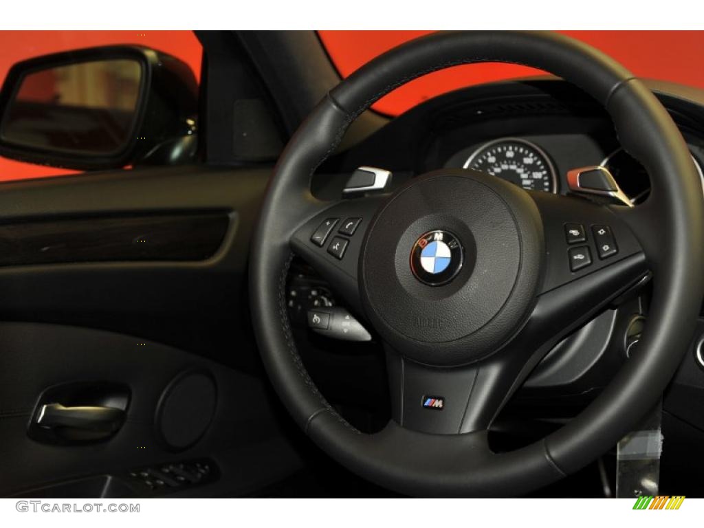 2010 BMW 5 Series 550i Sedan Black Steering Wheel Photo #48334528