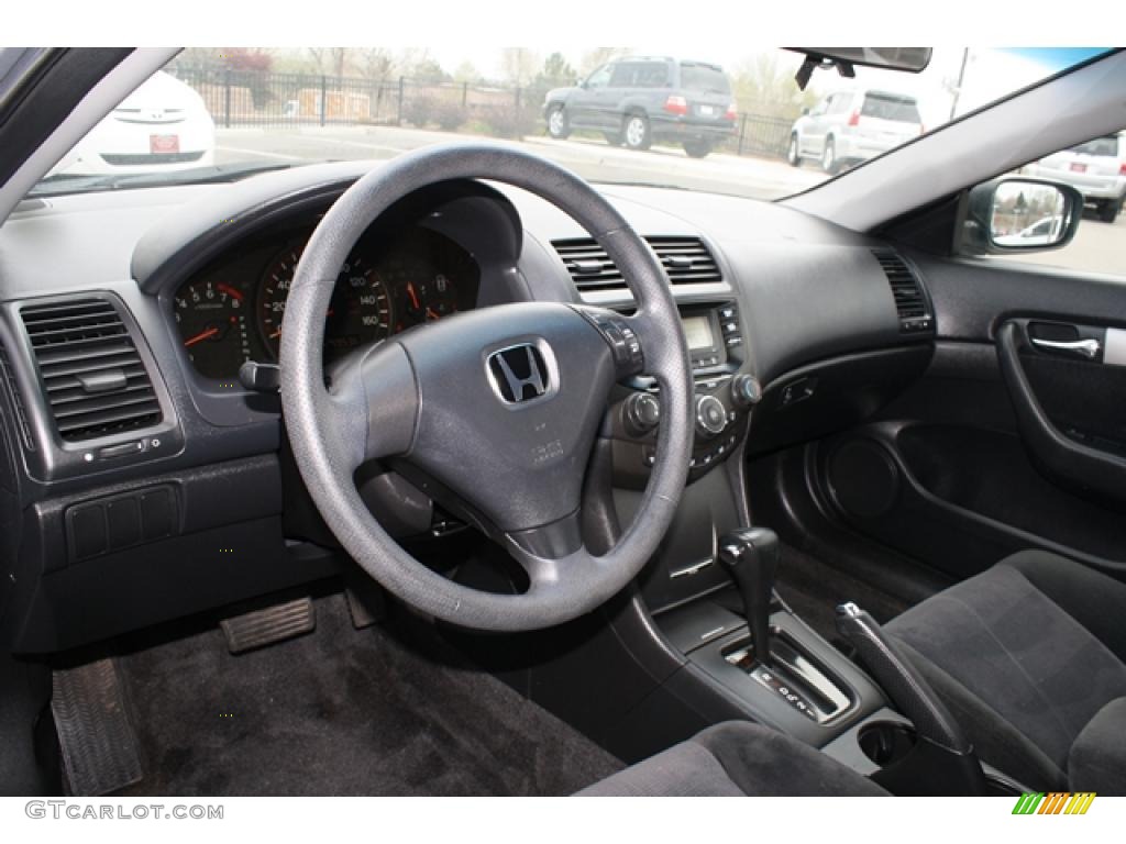 Black Interior 2005 Honda Accord LX Coupe Photo #48335692