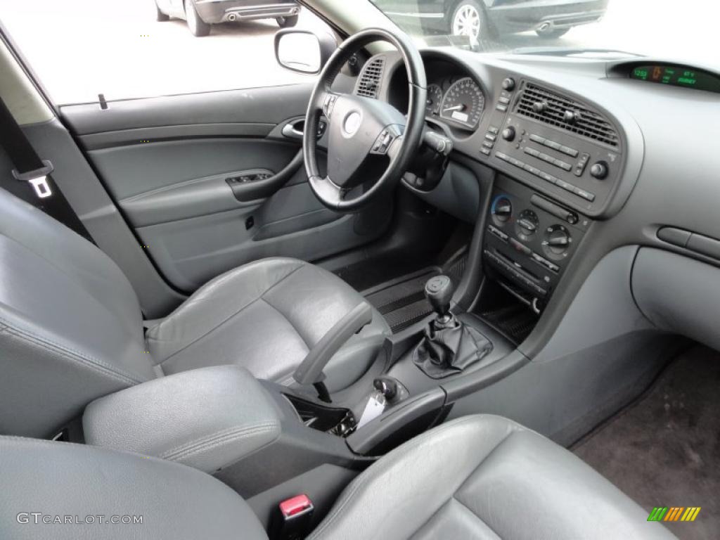 Slate Gray Interior 2005 Saab 9 3 Linear Sport Sedan Photo