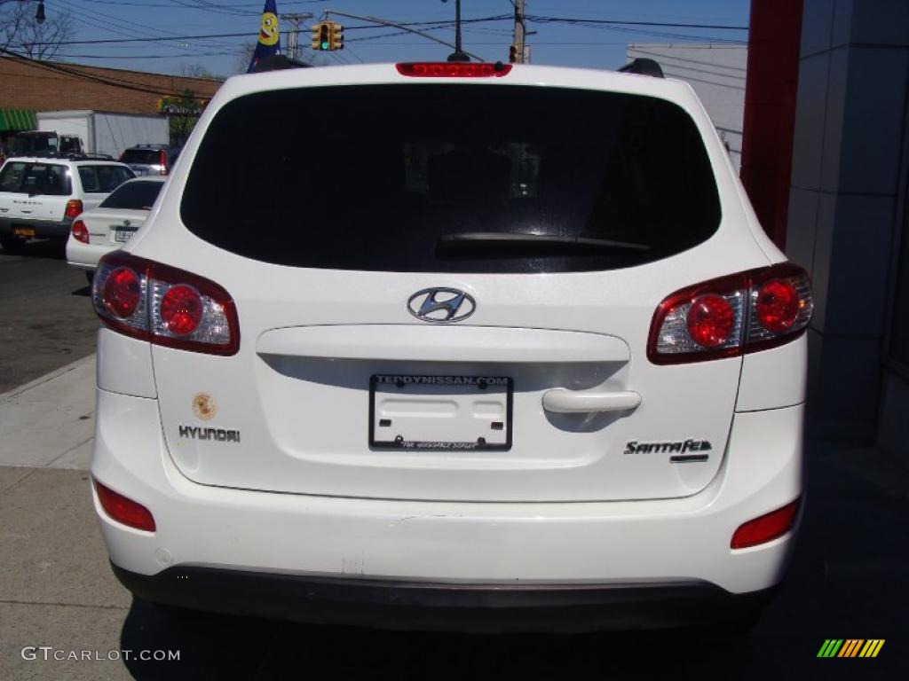 2010 Santa Fe GLS 4WD - Pearl White / Gray photo #6