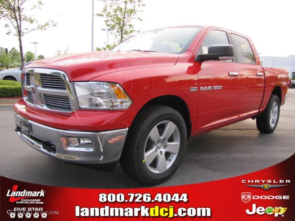 2011 Ram 1500 Big Horn Crew Cab 4x4 - Flame Red / Dark Slate Gray/Medium Graystone photo #1